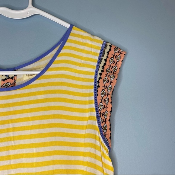 Matilda Jane Adventure Begins On My Mind Top Size Small Cap Sleeves Striped - Picture 6 of 8
